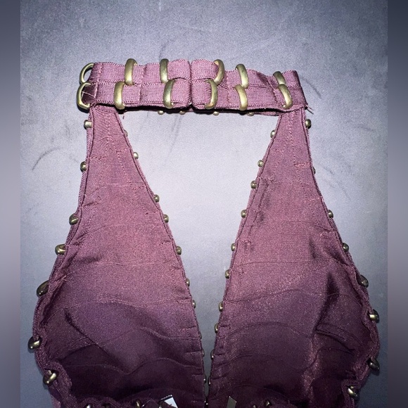 Gorgeous Akira Burgandy Bandage bodycon Dress size M - Picture 13 of 16